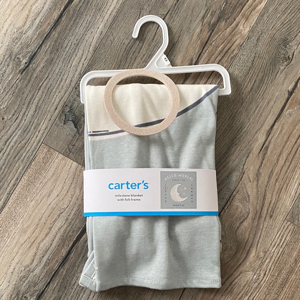 Carter's Gray and White Milestone Blanket